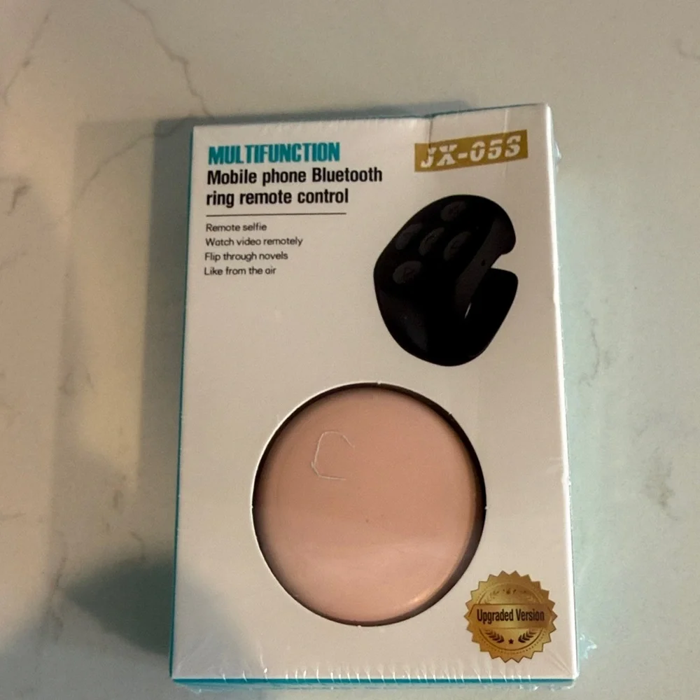 New Multifunction Mobile Phone Bluetooth Ring Remote Control - Pink
